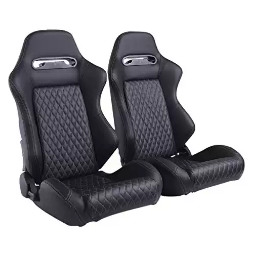 WIILAYOK  2PCS PVC Universal Leather Racing Seats
