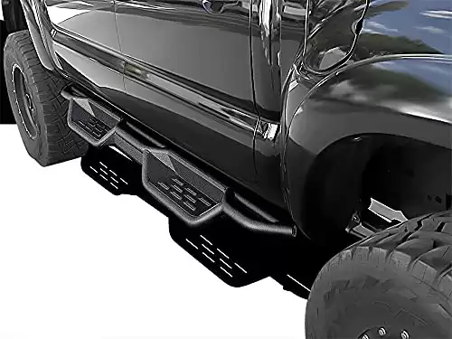APS Black 6 Inches Tubular Drop Down Style Nerf Bars Running Boards