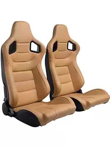 WIILAYOK 2PCS Leather Racing Seats