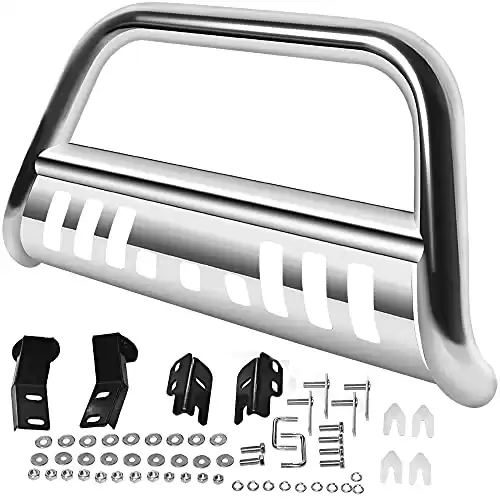 AUTOSAVER88 Bull Bar Grille Guard With Skid Plate